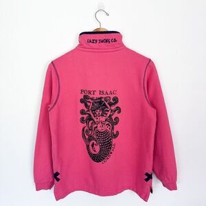 Lazy Jacks Clothing Co. Port Isaac England Mermaid Women’s Pink 1/4 Zip Jacket